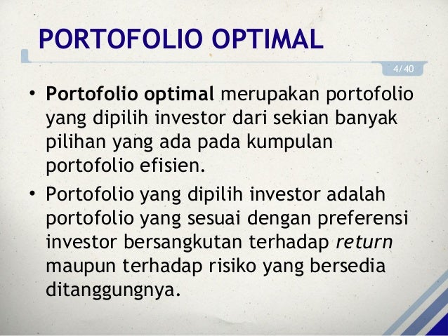 Portofolio Investasi Bab 5 Pemilhan Portofolio