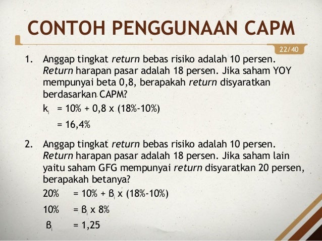 Portofolio Investasi Bab 6 Model Model Keseimbangan