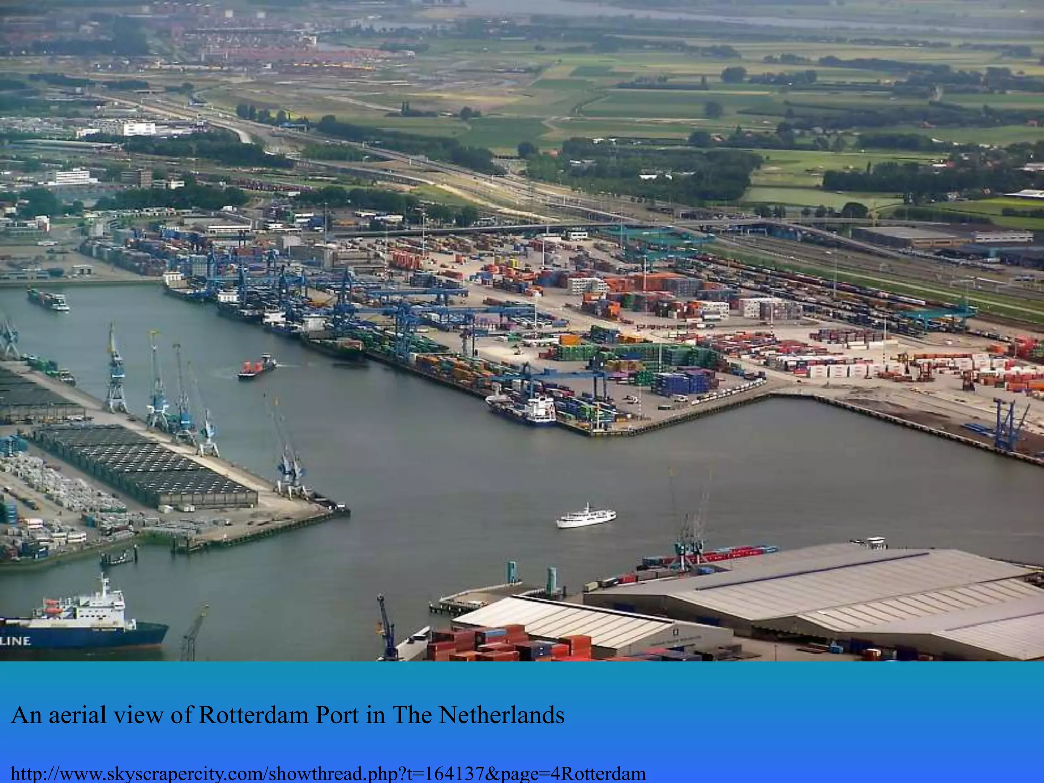 An aerial view of Rotterdam Port in The Netherlands

http://www.skyscrapercity.com/showthread.php?t=164137&page=4Rotterdam
 