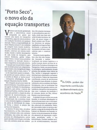 Ministro Eliseu Padilha fala sobre "Portos Secos"