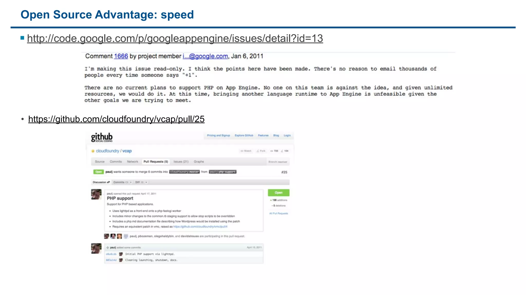 CloudFoundry.ORG – Community Open Source Project

                                  CloudFoundry.ORG

                         Community Frameworks Contributions

                           Community Services Contributions

                                     Your Infrastructure

        Download          Setup Environment            Tool Chain &        Deploy Behind
          Code                                           Scripts             Firewall
                                                           Cloud Foundry
                                                           BOSH


               Apache2
               license


61
 
