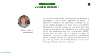 #PortraitDeStartuper
2
Qui est ce startuper ?
À PROPOS
Co-fondatrice
Nathalie Wettling
J’ai créé mon entreprise en 2016 ap...