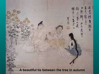 A beautiful tie between the tree in autumn 
