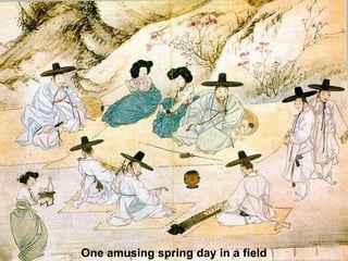 One amusing spring day in a field 
