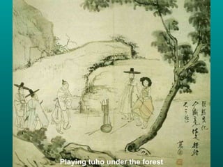 Playing tuho under the forest 