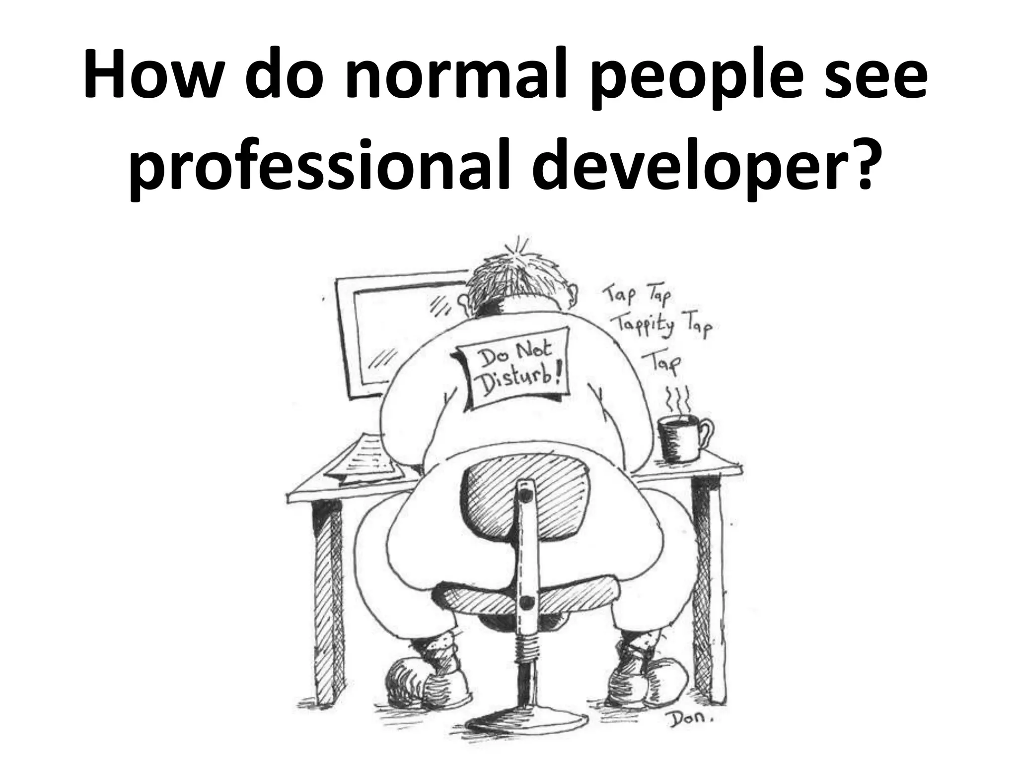 How do normal people see
professional developer?