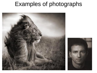 Examples of photographs
 