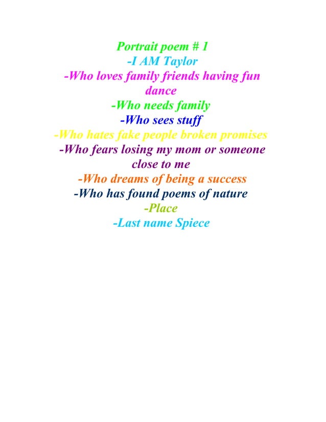 Portrait Poem | DOC