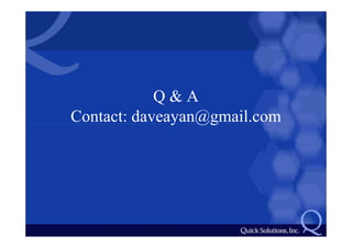 Q&A
Contact: daveayan@gmail.com
 