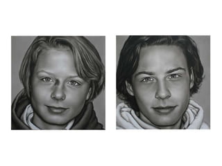 Portret in opdracht, olieverf op linnen. tweeluik 80/80 Saskia Vugts Portretschilder