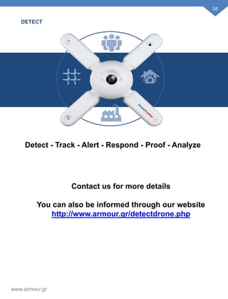 DETECT
Detect - Track - Alert - Respond - Proof - Analyze
58
www.armour.gr
Contact us for more details
You can also be informed through our website
http://www.armour.gr/detectdrone.php
 
