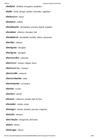 Portugais Français (Dictionnaire)