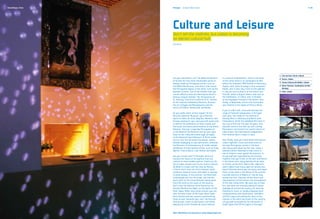 Discothèque, Porto   Portugal	 Europe's West Coast                                                                                                                  P. 45




                     Culture and Leisure
                     Don’t tell the mallrats, but Lisbon is becoming
                     an Iberian cultural hub.
                     Monocle




                                                                                                                                 1.	 Cais de Gaia, Porto e Norte
                     Are you interested in art? The National Museum           in a natural amphitheatre, close to the town       2.	Docas, Lisbon
                     of Ancient Art has some remarkable works on              of the same name or at Zambujeira do Mar,
                                                                                                                                 3.	 Centro Cultural de Belém, Lisbon
                     display made by Portuguese artists, such as              where the Sudoeste TMN Festival is held every
                     the Belém Monstrance, and others that record             August, with some of today’s most irreverent       4.	Music Festival, Zambujeira do Mar, 	
                     the Portuguese legacy in the world, such as the          bands. Jazz is also very much on the agenda:       	 Alentejo
                     Namban Screens. Two of the exhibits that you             in July, be sure to drop in at the Estoril Jazz    5.	Fado, Lisbon
                     cannot afford to miss are Hieronymus Bosch’s             Festival, while in August there’s also Jazz at
                     famous triptych entitled "The Temptations of             the Gulbenkian, in Lisbon, and, in October,
                     St. Anthony" and Dürer’s portrait of St. Jerome.         at the Angrajazz Festival in the Azores. And,
                     At the Calouste Gulbenkian Museum, discover              finally, in November, there’s the Guimarães
                     the art of Egypt and Mesopotamia and the                 Jazz Festival in the region of Porto e Norte.
                     works of Rubens, Rembrandt and Monet.
                                                                              If you’re a film buff, come and discover the
                     Do you prefer other artistic styles? At the              range of festivals taking place in Portugal
                     Berardo Collection Museum, you’ll find the               each year. Get ready for the festival of
                     works of Vieira da Silva, Magritte, Mondrian and         fantasy films in February and March with
                     Picasso waiting for you. Give yourself some time         Fantasporto, which has delighted film fans in
                     to admire the exhibitions of Asian masks and             the city of Porto for the past 30 years. And
                     the music and dance performances at the Orient           discover some of the new up-and-coming
                     Museum. Discover a typically Portuguese art              filmmakers and trends from world cinema at
                     at the National Tile Museum and let your eyes            Indie Lisboa, the International Independent
                     feast on the richly decorated royal carriages            Film Festival held in Lisbon in April.
                     at the National Coach Museum. In Porto, make
                     sure to visit the Serralves Foundation, where,           And, finally, have you heard about the famous
                     besides displaying its own permanent collection,         Lisbon nightlife? Come and taste some of
                     the Museum of Contemporary Art holds regular             the new Portuguese cuisine in the bars
                     exhibitions of international artists, such as Andy       and restaurants down by the river, enjoy a
                     Warhol, Francis Bacon, Juan Muñoz and Goldin.            pleasant dinner listening to Fado music in
                                                                              one of Lisbon’s more typical old quarters, or
                     Are you a music fan? In Portugal, there are              let yourself get captivated by the exciting
                     concerts for lovers of all rhythms from the              rhythms that you’ll hear at the bars and discos
                     classics to more modern genres. Check out the            in the Docas area, along Avenida 24 de Julho,
                     list of major venues such as the Centro Cultural         or further up the hill in Bairro Alto. Algarve’s
                     de Belém in Lisbon and the Casa da Música                warm nights have many open air venues and
                     in Porto. Don’t miss the Sintra festival, which          beach festivals where you can party until dawn.
                     combines classical music with ballet in settings         Porto comes alive in the discos of Foz and the
                     of great beauty. In the summer, the festivities          riverside districts of Ribeira or Cais de Gaia,
                     bring people out into the street. Get into the           across the river. Discover all the charm and
                     party spirit at the many festivals taking place          seductiveness of the menus and atmospheres
                     from the north to the south of the country.              of the new restaurants. We want you to have
                     Don’t miss the Optimus Alive Festival at the             fun, and there are certainly plenty of places
                     Passeio Marítimo de Algés, on the banks of the           available all around the country for dancing,
                     River Tagus. When July comes around, you can             listening to music, or simply enjoying some
                     hear the best music at the Super Bock Super              companionship and conversation. Gamblers
                     Rock Festival and see concerts performed by              will find Lady Luck waiting for them at the
                     some of your favourite pop, rock, hip hop and            casinos in the north and south of the country.
                     funk groups. Listen to alternative rock bands            Let yourself be guided by the thousands of
                     playing live at the Paredes de Coura Festival,           bright lights that fill the nights in Portugal.


                     More information can be found at www.visitportugal.com
 