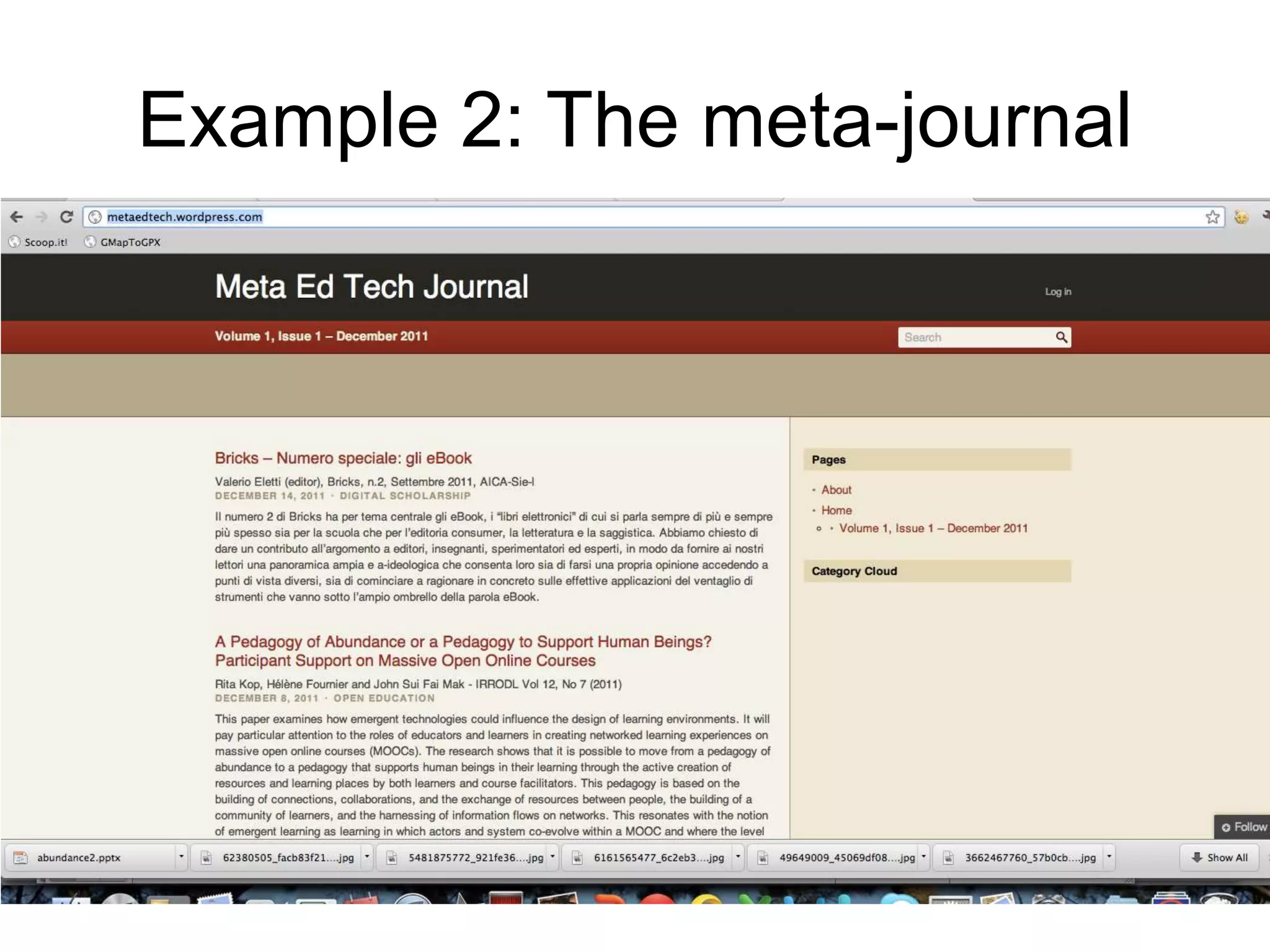 Example 2: The meta-journal
 