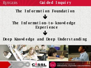 Guided Inquiry The Information Foundation  The Information-to-knowledge  Experience  Deep Knowledge and Deep Understanding 