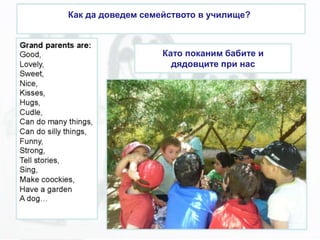 Как да доведем семейството в училище?
Като поканим бабите и
дядовците при нас
 