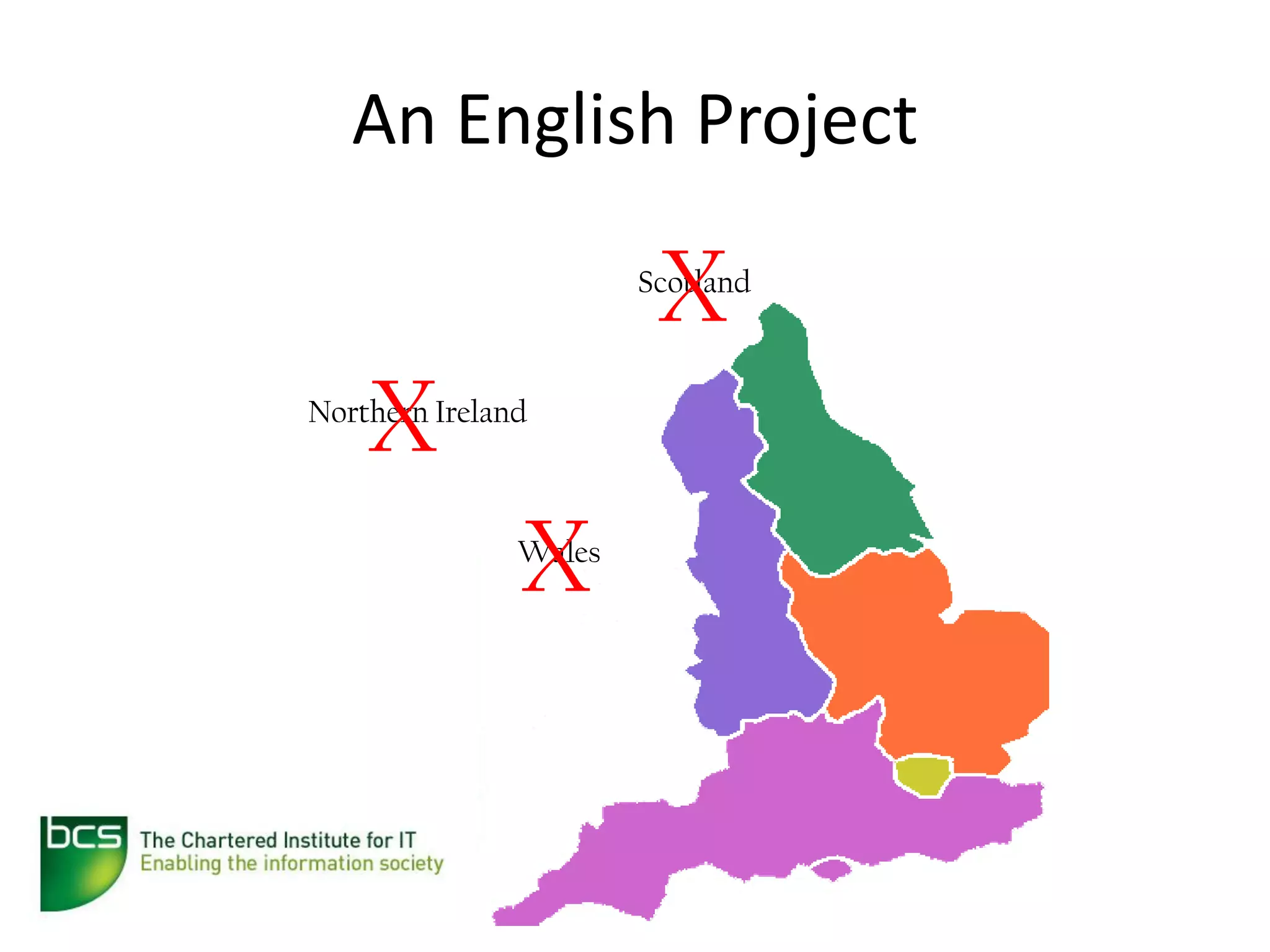 An English Project

                        X
                       Scotland




    X
Northern Ireland




               X
               Wales
 