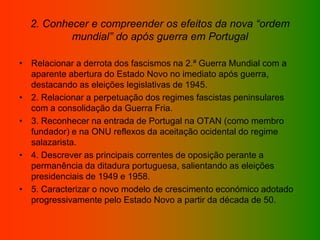 Portugal do autoritarismo à democracia | PPTX