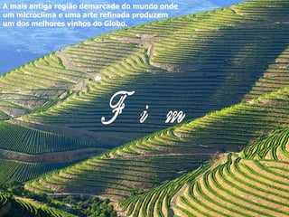A mais antiga região demarcada do mundo onde um microclima e uma arte refinada produzem um dos melhores vinhos do Globo. F  i  m 