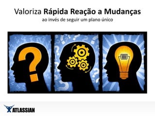 Valoriza Rápida Reação a Mudançasao invés de seguir um plano único