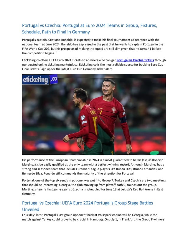 Portugal vs Czechia Portugal at Euro 2025 Teams in Group, Fixtures