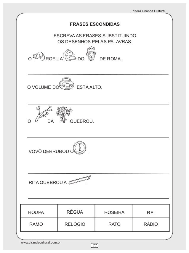 Desenhos Para Formar Frases 2 Ano