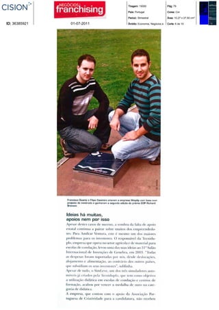 Tiragem: 15000                  Pág: 79

                            País: Portugal                  Cores: Cor

                            Period.: Bimestral              Área: 10,27 x 27,50 cm²

ID: 36385921   01-07-2011   Âmbito: Economia, Negócios e.   Corte: 6 de 10
 
