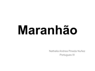 Maranhão
    Nathalia Andrea Pineda Nuñez
             Portugues III
 