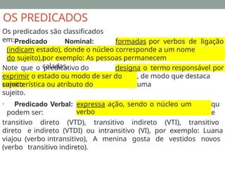 Português - A ORAÇÃO E ESTRUTURA BÁSICA | PPTX