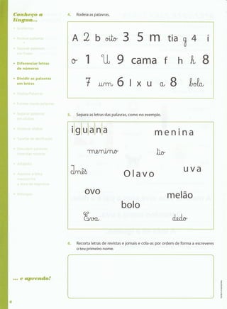 Português  estudar para os testes - 1º ano