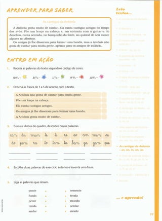 Português  estudar para os testes - 1º ano