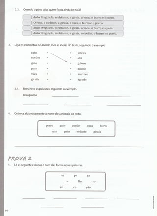 Português  estudar para os testes - 1º ano