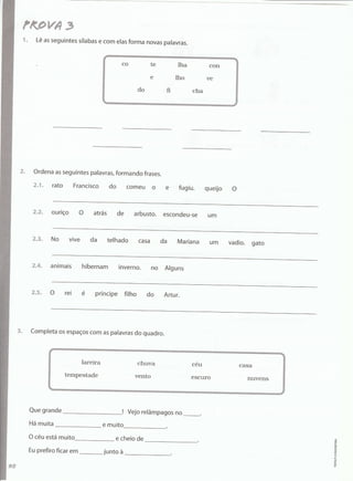 Português  estudar para os testes - 1º ano