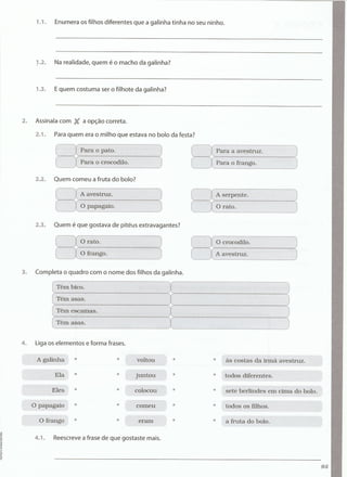 Português  estudar para os testes - 1º ano