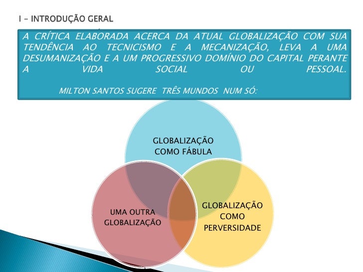Resultado de imagem para tres globalização milton santos