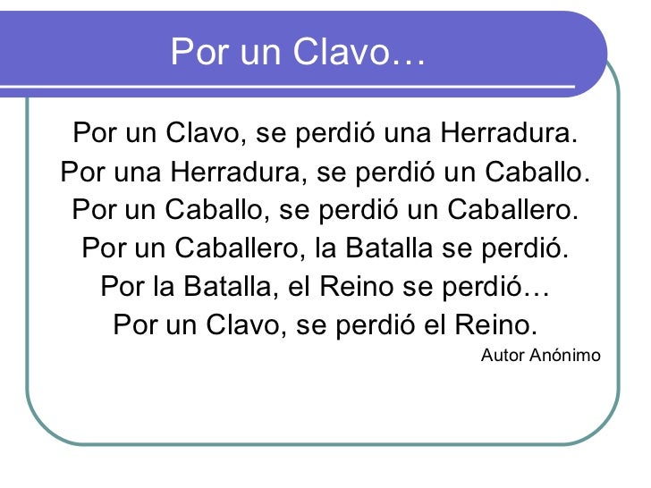 Por un clavo