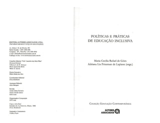 Notas Para uma analise dos discursos sobre inclusão escolar (Autora : adriana Lia Friszmam de Lapalne
