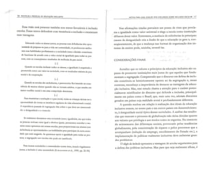 Notas Para uma analise dos discursos sobre inclusão escolar (Autora : adriana Lia Friszmam de Lapalne