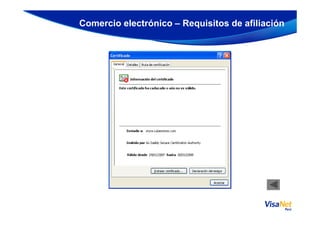 Comercio electrónico – Requisitos de afiliación
 