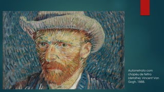 Autorretrato com
chapéu de feltro
(detalhe). Vincent Van
Gogh. 1888.
 