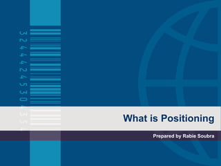 What is Positioning Prepared by Rabie Soubra 