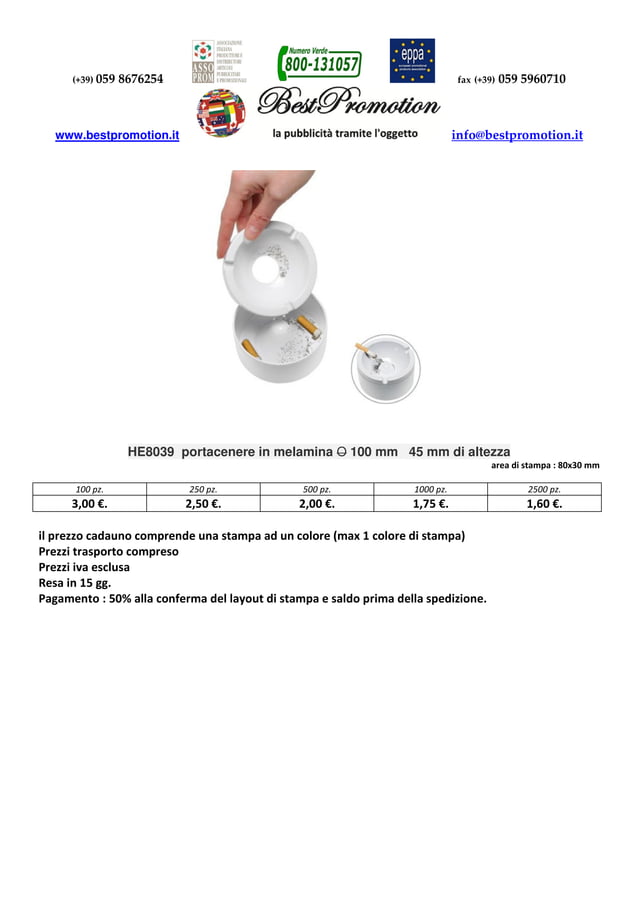 Portacenere HENDI Con Bottone Rotante - Cromato Per Interni