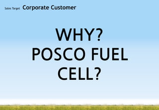 Sales Target

Corporate Customer

WHY?
POSCO FUEL
CELL?

 