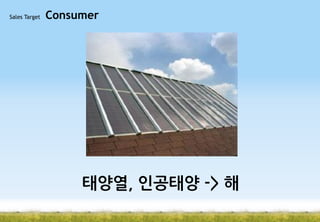 Sales Target

Consumer

태양열, 인공태양 -> 해

 