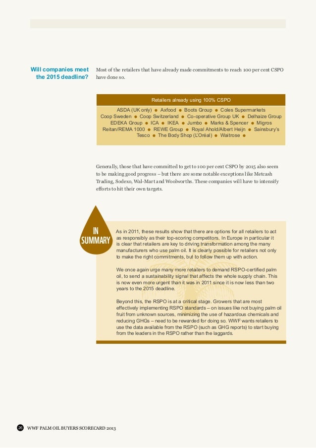 Wwf Italia Dossier Olio Di Palma Le Pagelle Wwf