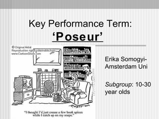 Key Performance Term: ‘Poseur’   Erika Somogyi- Amsterdam Uni Subgroup : 10-30 year olds 