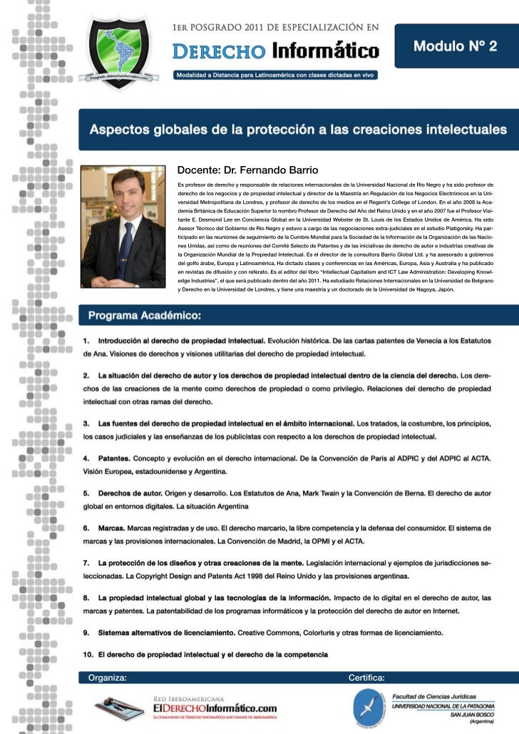 Posgrado En Derecho Informtico V2 E L D E R E C H O I N F O R M A T I