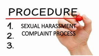 SEXUAL HARASSMENT
COMPLAINT PROCESS
 