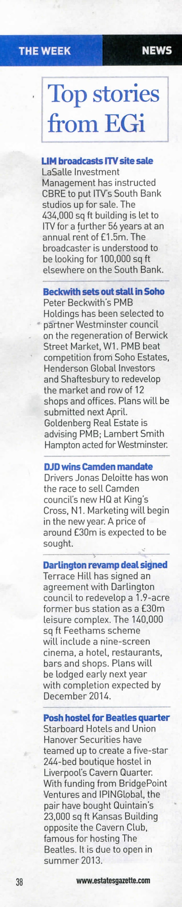 BridgePoint Ventures PRESS Posh Hostel for Beatles Quarter Estate