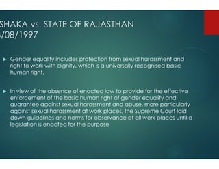 a slide deck on prevention of sexual harassment at workplace act | PDF